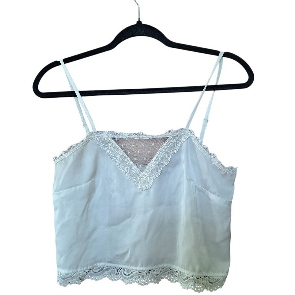 Brandy Melville White Lingerie Crop Top • Tagless • Pit 15" • XS/S